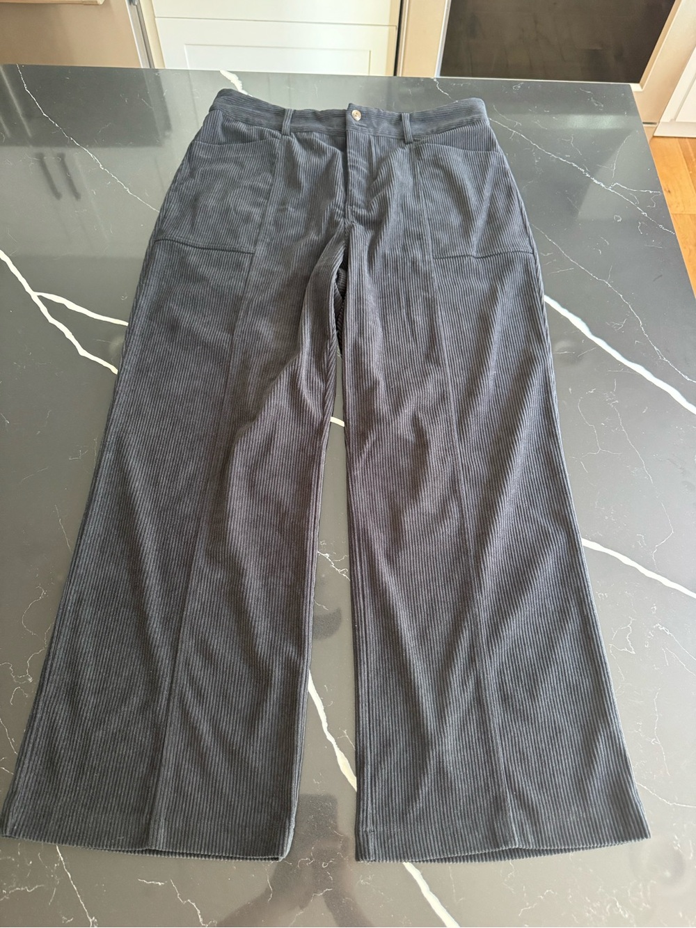 Halara Black Corduroy Wide-Leg Pants